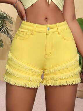 Frayed Hem Denim Shorts